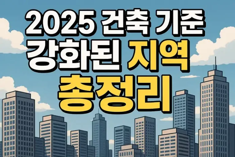 2025 건축 기준 강화된 지역 총정리