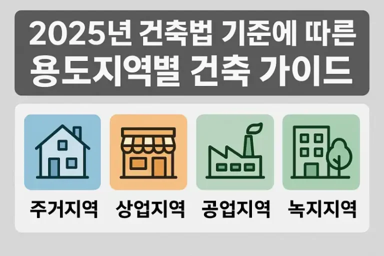 2025년 건축법 기준에 따른 용도지역별 건축 가이드