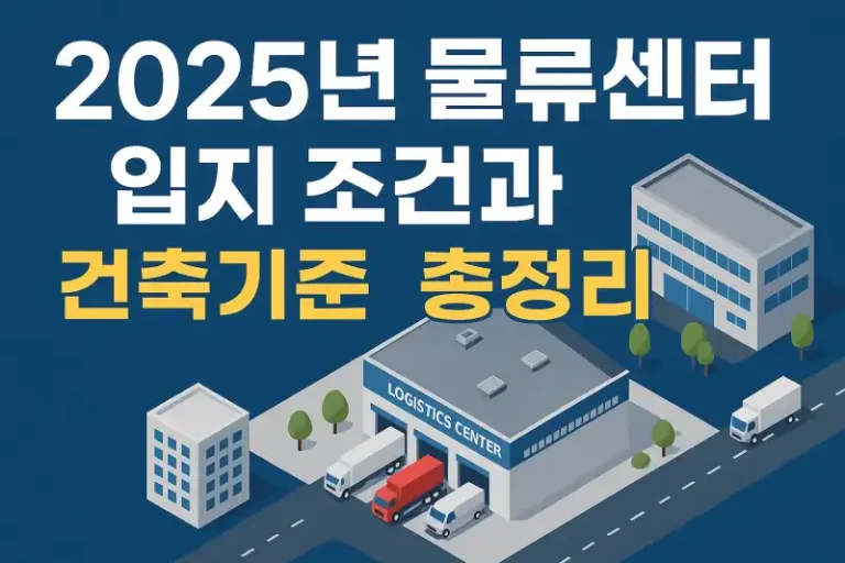 2025년 물류센터 입지 조건과 건축기준 총정리