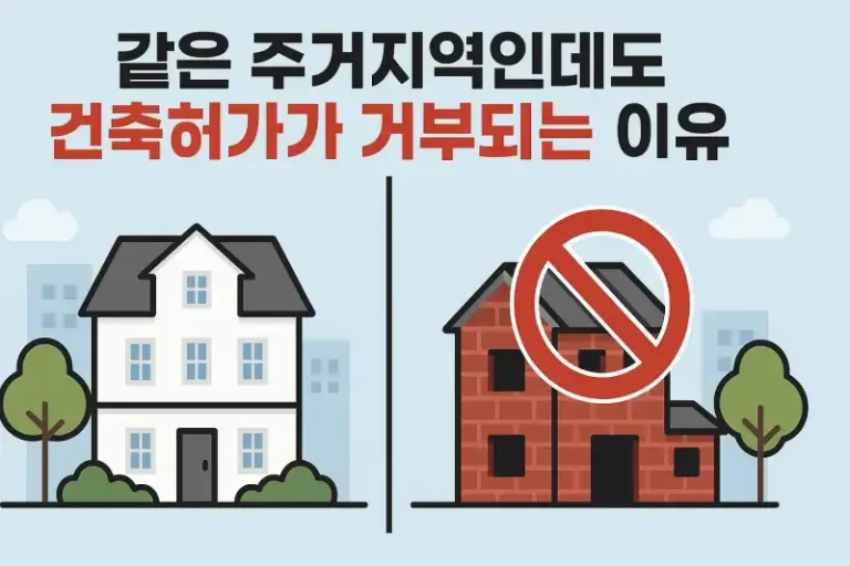 같은 주거지역인데도 건축허가가 거부되는 이유