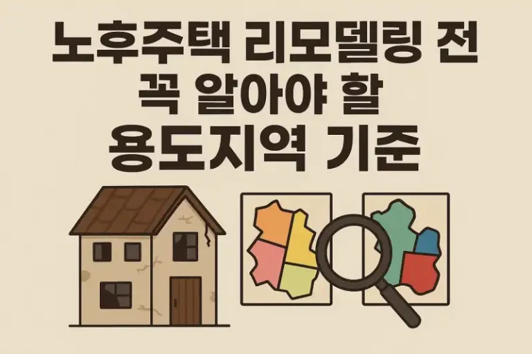 노후주택 리모델링 전 꼭 알아야 할 용도지역 기준