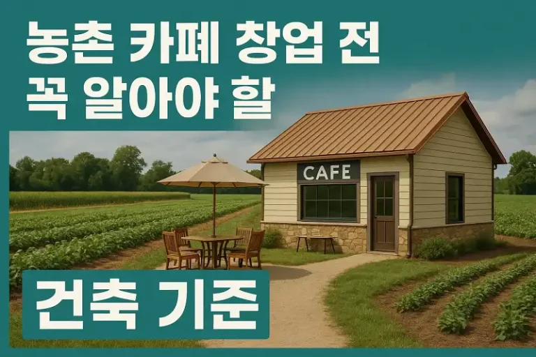 농촌 카페 창업 전 꼭 알아야 할 건축 기준