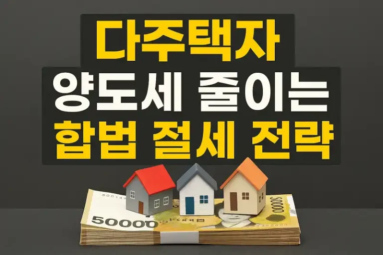 다주택자 양도세 줄이는 합법 절세 전략