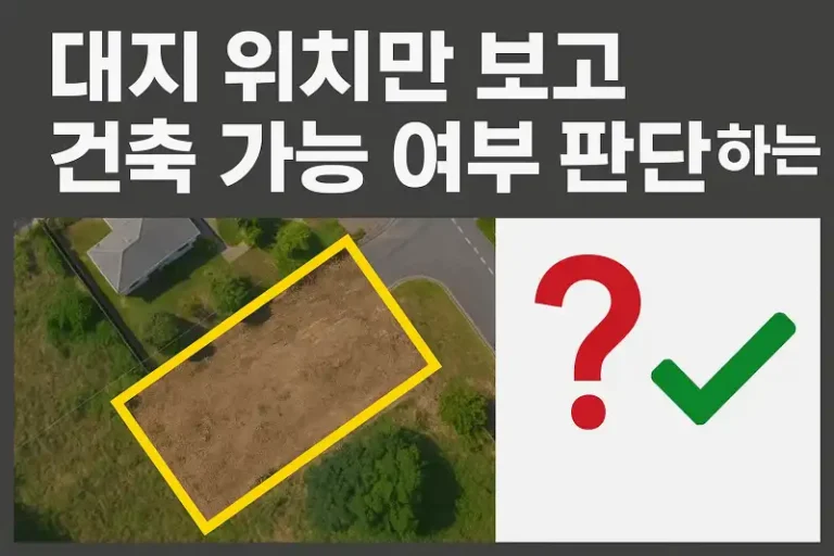 대지 위치만 보고 건축 가능 여부 판단하는 법