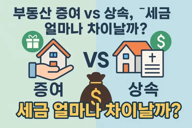 부동산 증여 vs 상속, 세금 얼마나 차이날까?