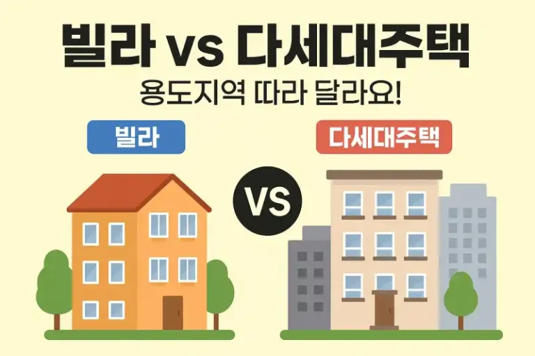 빌라 vs 다세대주택, 용도지역 따라 달라요!