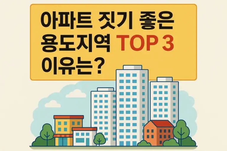아파트 짓기 좋은 용도지역 TOP 3 이유는?