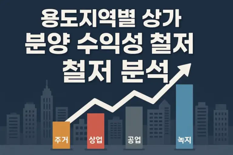 용도지역별 상가 분양 수익성 철저 분석