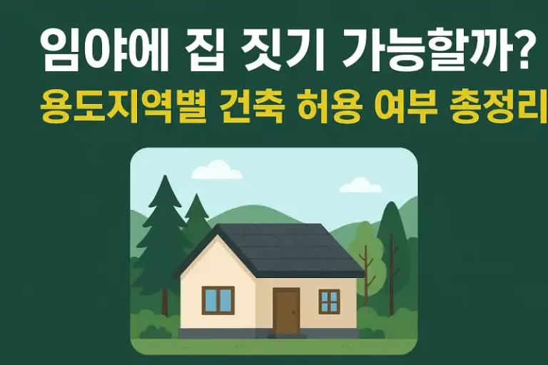 임야에 집 짓기 가능할까? 용도지역별 건축 허용 여부 총정리