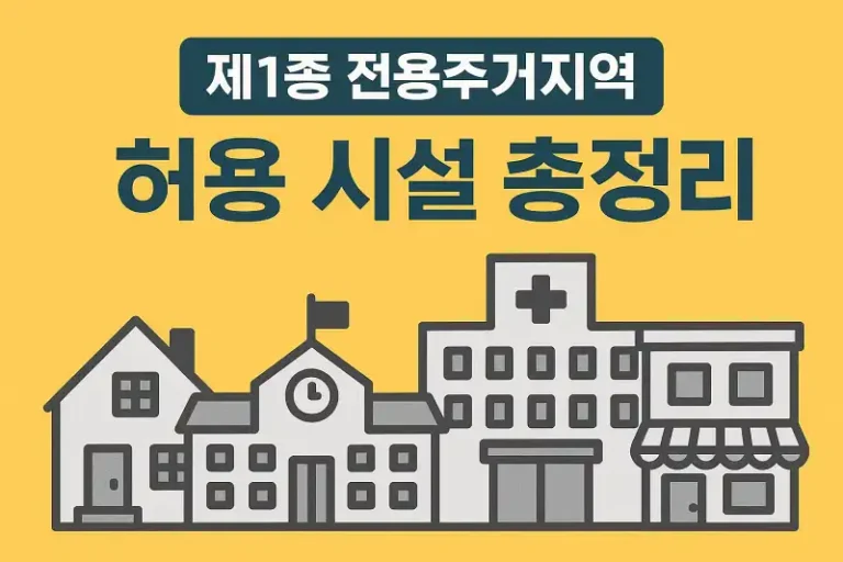 제1종 전용주거지역 허용 시설 총정리