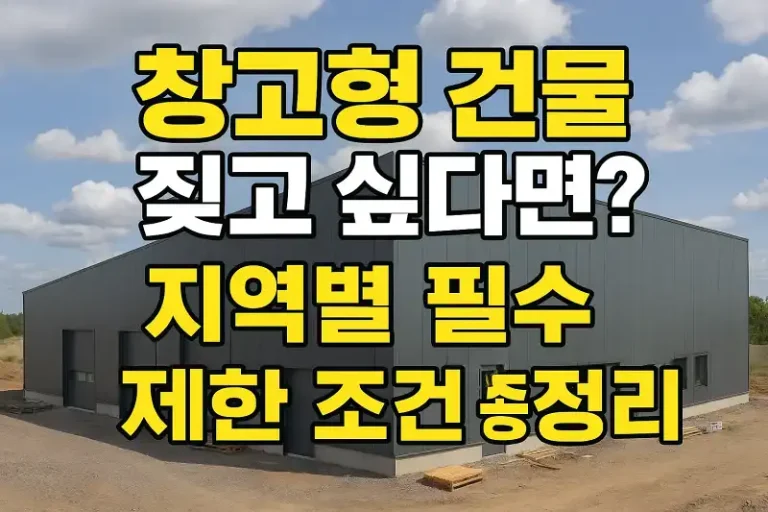 창고형 건물 짓고 싶다면? 지역별 필수 제한 조건 총정리