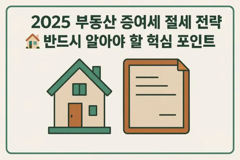 2025 부동산 증여세 절세 전략 ,반드시 알아야 할 핵심 포인트
