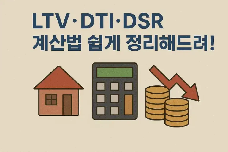 LTV·DTI·DSR 계산법 쉽게 정리해드려요!
