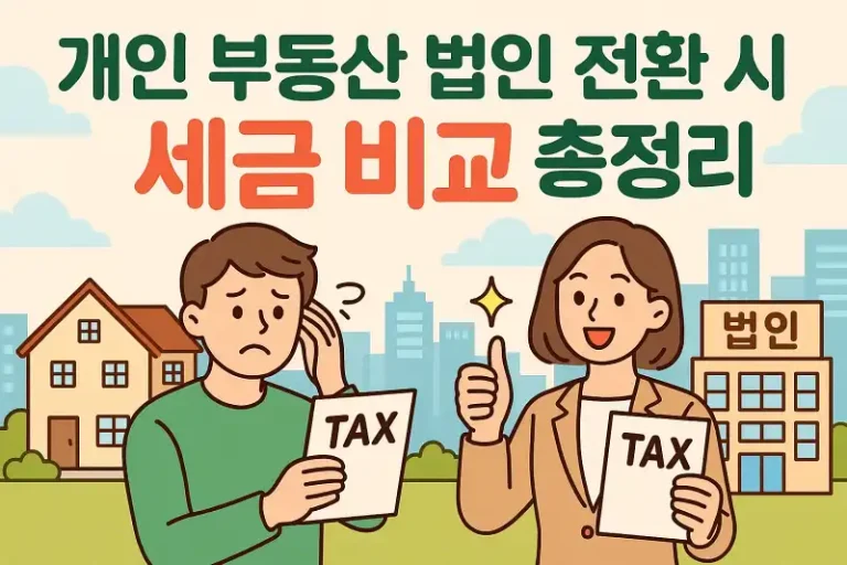 개인 부동산 법인 전환 시 세금 비교 총정리