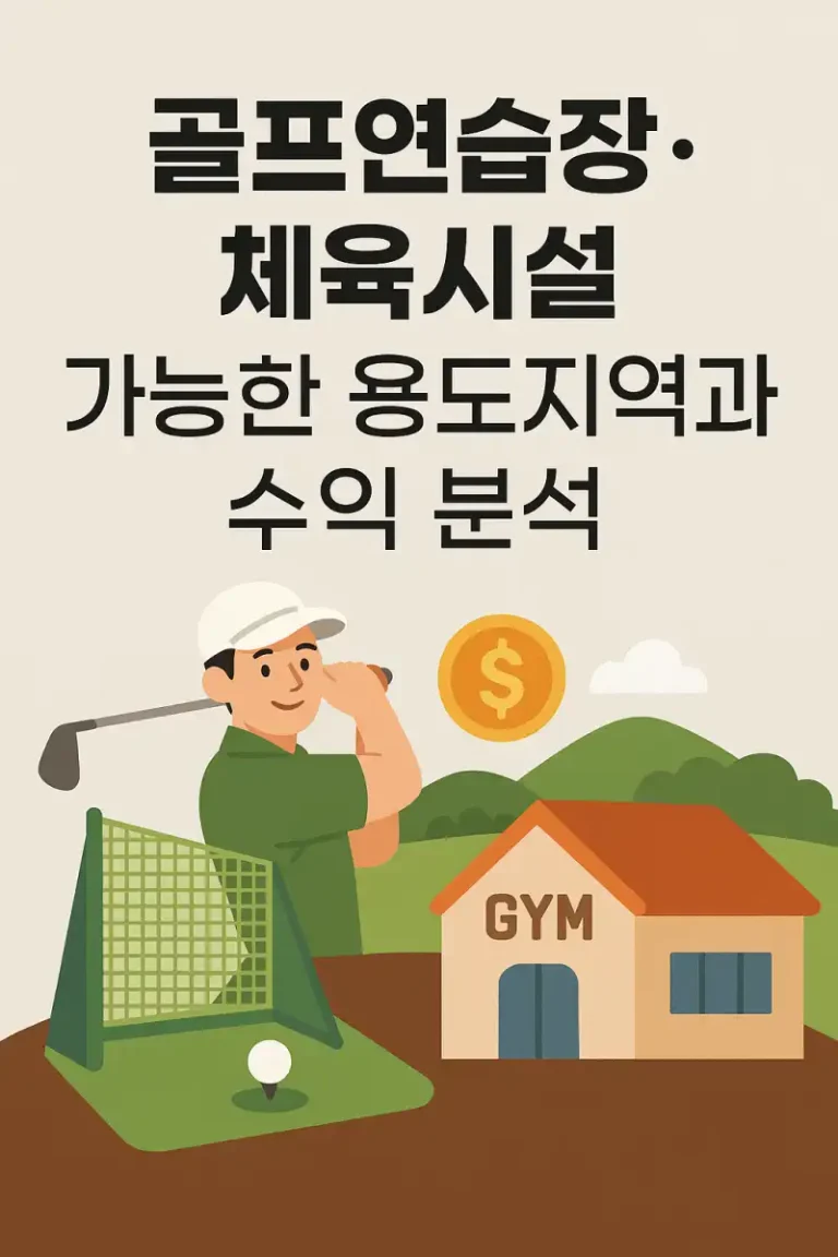 골프연습장·체육시설 가능한 용도지역과 수익 분석