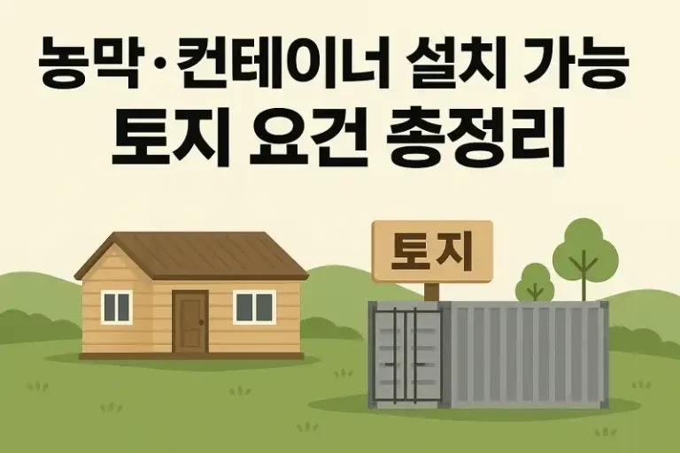 농막·컨테이너 설치 가능한 토지 요건 총정리