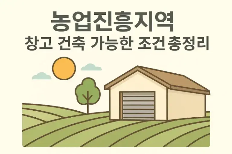 농업진흥지역 창고 건축 가능한 조건 총정리