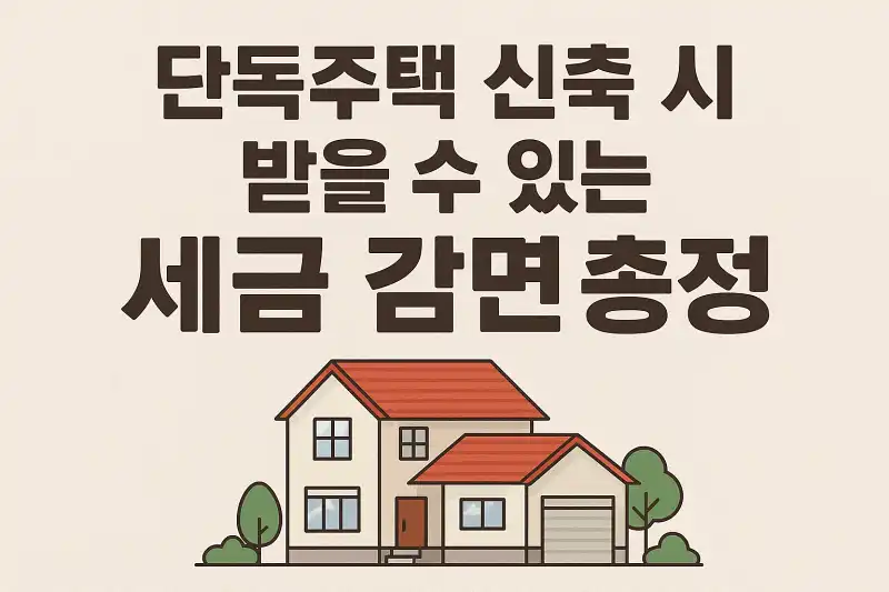 단독주택 신축 시 받을 수 있는 세금 감면 총정리