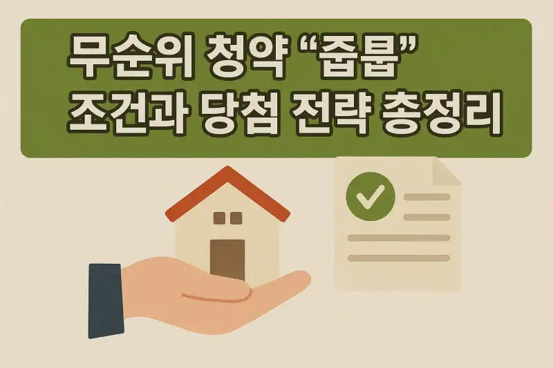 무순위 청약 줍줍 조건과 당첨 전략 총정리