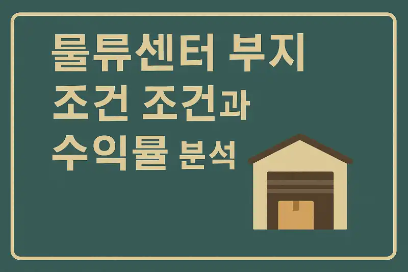물류센터 부지 선정 조건과 수익률 분석