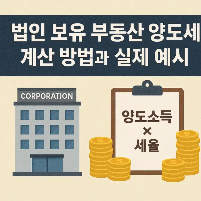 법인 보유 부동산 양도세 계산 방법과 실제 예시