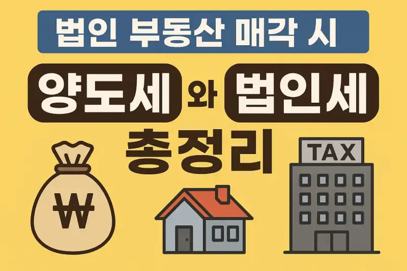 법인 부동산 매각 시 양도세와 법인세 차이점 총정리