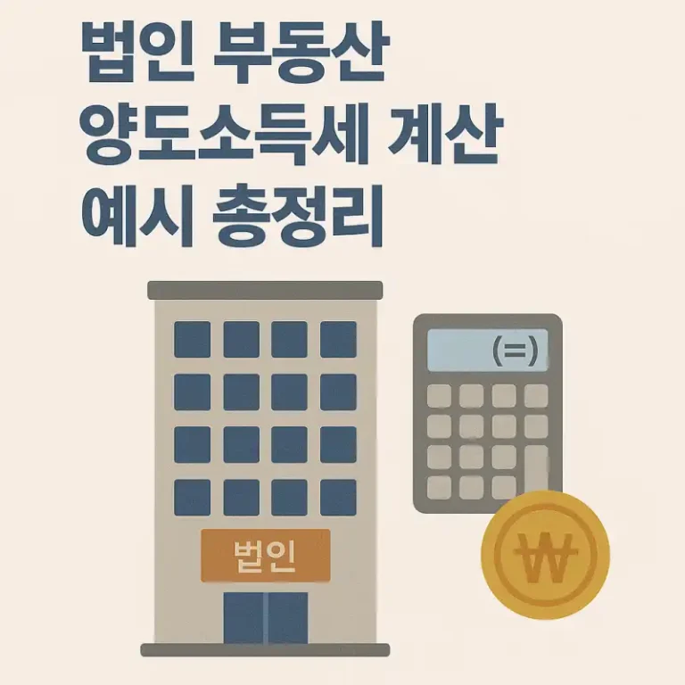 법인 부동산 양도소득세 계산 예시 총정리