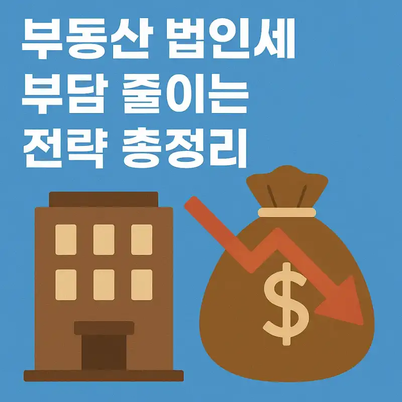 부동산 법인세 부담 줄이는 전략 총정리