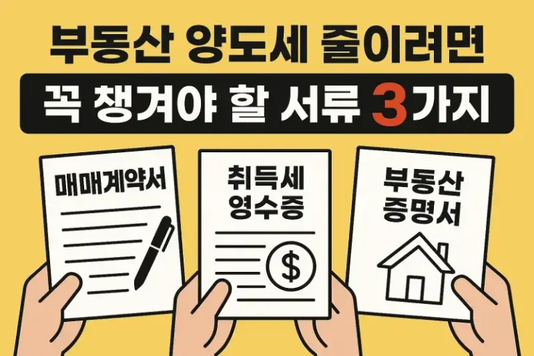 부동산 양도세 줄이려면 꼭 챙겨야 할 서류 3가지
