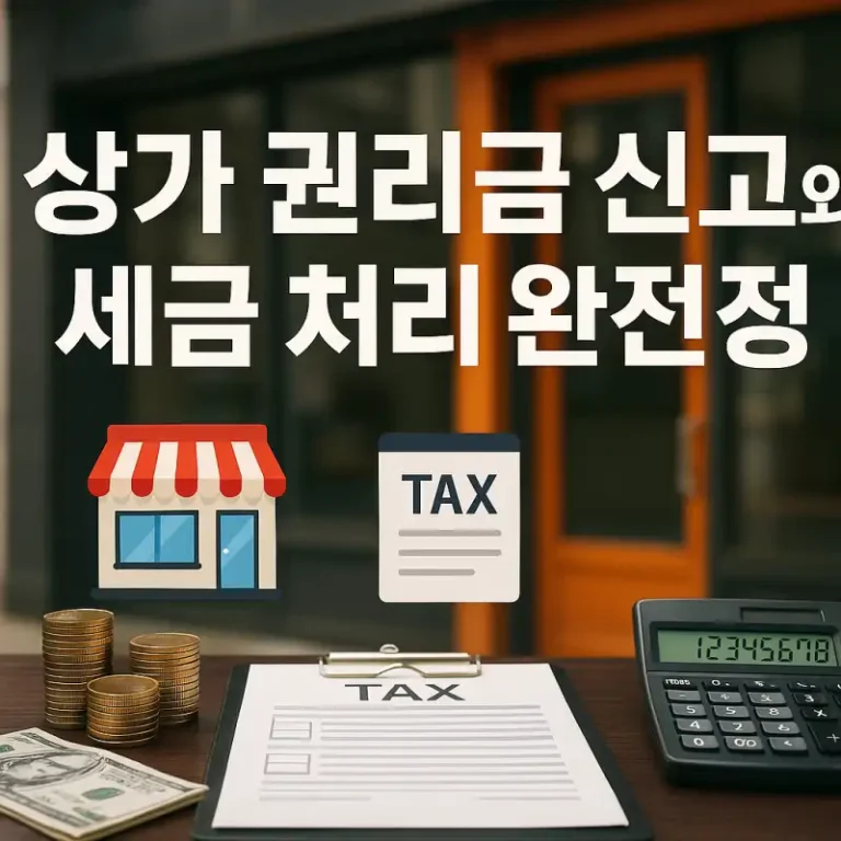 상가 권리금 신고와 세금 처리 완전 정복