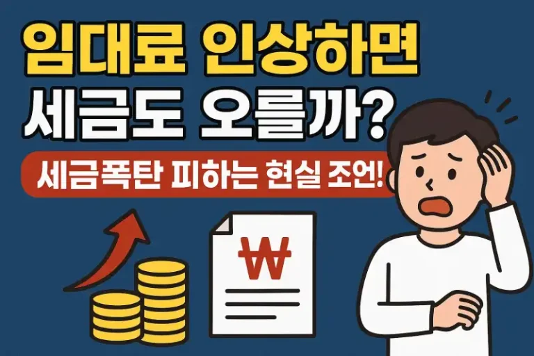 임대료 인상하면 세금도 오를까? 세금폭탄 피하는 현실 조언!