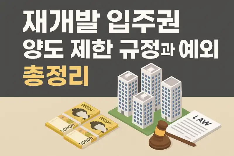 재개발 입주권 양도 제한 규정과 예외 총정리