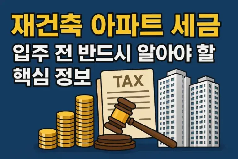 재건축 아파트 세금, 입주 전 반드시 알아야 할 핵심 정보