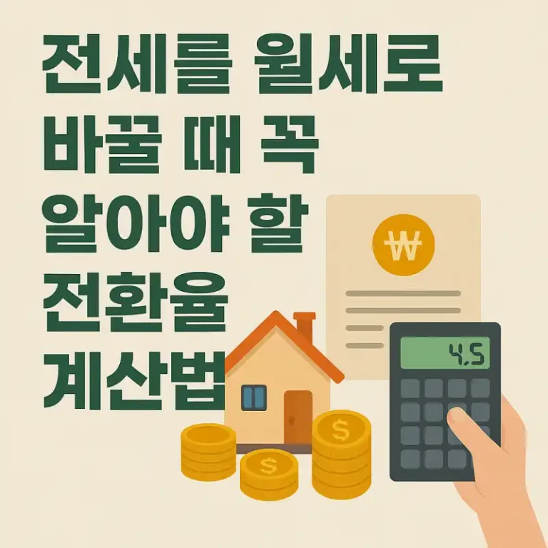 전세를 월세로 바꿀 때 꼭 알아야 할 전환율 계산법
