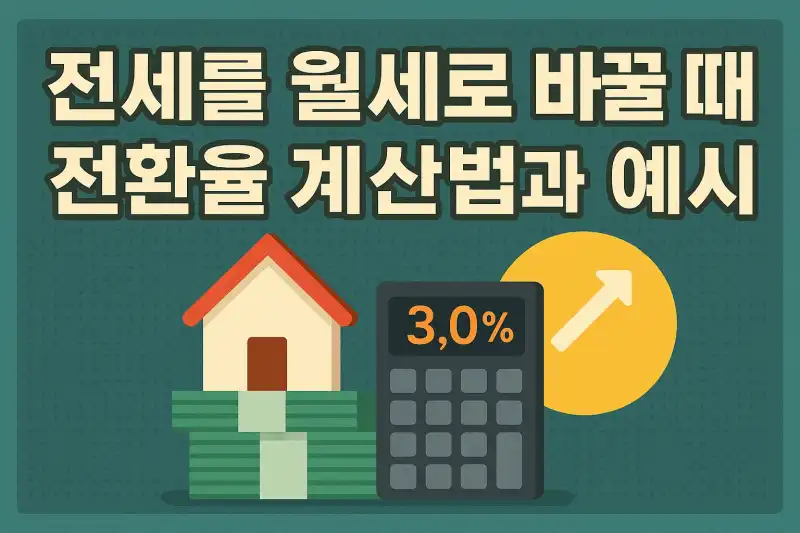 전세를 월세로 바꿀 때 전환율 계산법과 예시