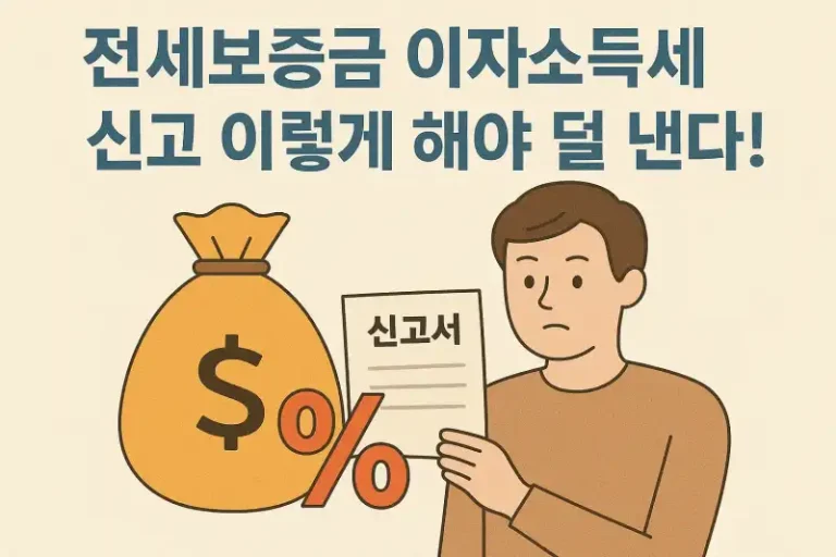 전세보증금 이자소득세 신고 이렇게 해야 덜 낸다!