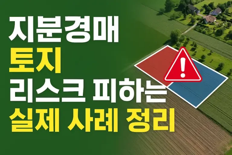 지분경매 토지, 리스크 피하는 실전 사례 정리