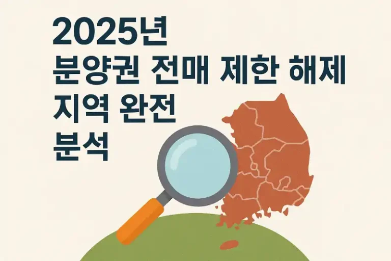 2025년 분양권 전매 제한 해제 지역 완전 분석