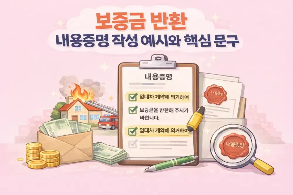 보증금 반환 내용증명 작성 예시와 핵심 문구