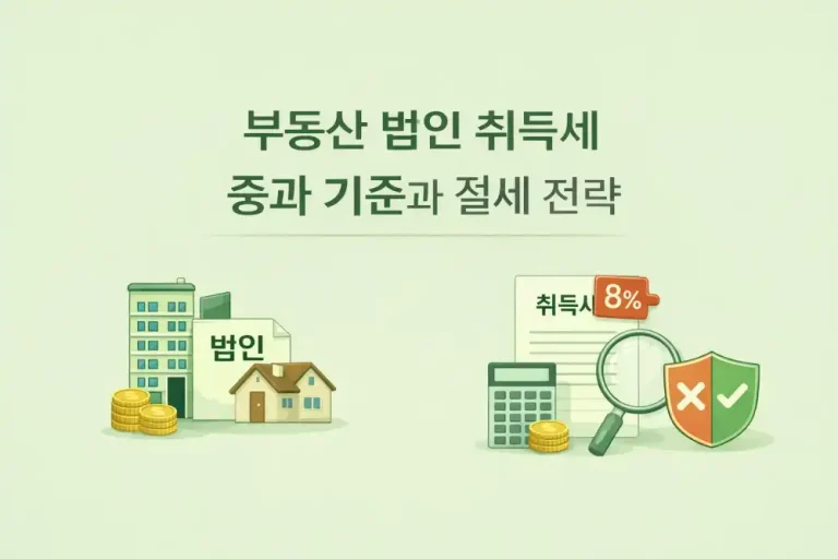 부동산 법인 취득세 중과 기준과 절세 전략