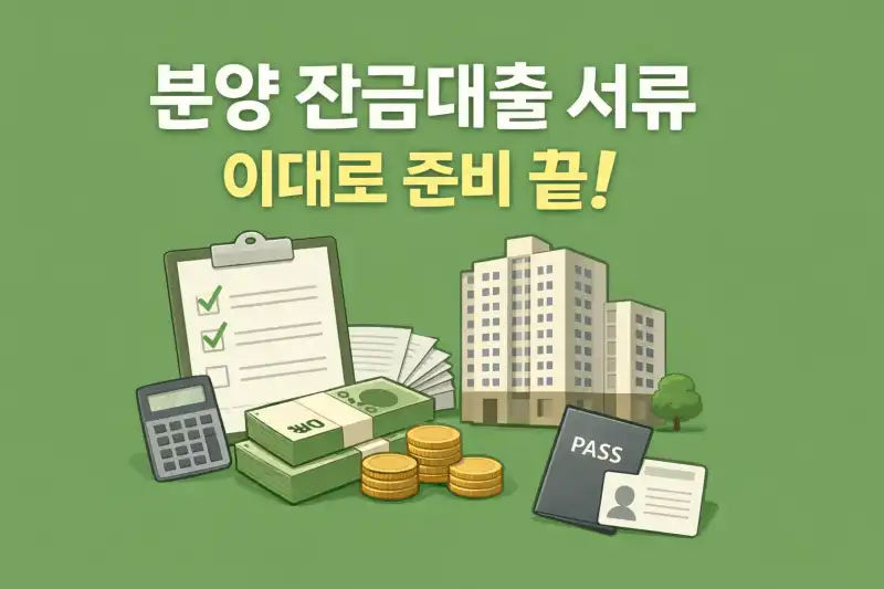 분양 잔금대출 서류, 이대로 준비 끝!