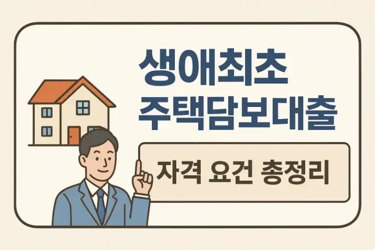 생애최초 주택담보대출 자격 요건 총정리