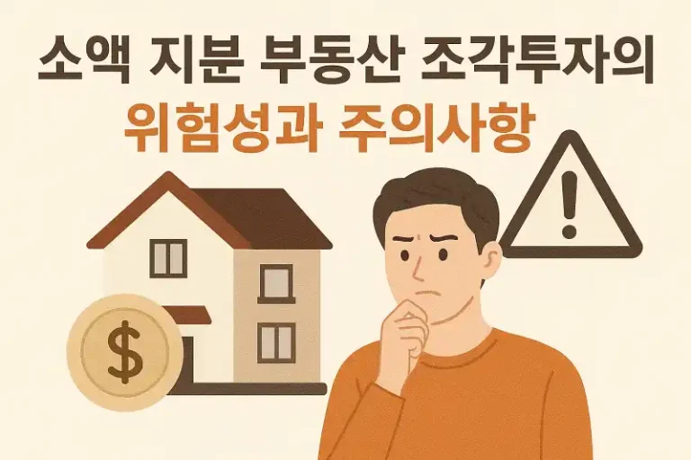 소액 지분 부동산 조각투자의 위험성과 주의사항