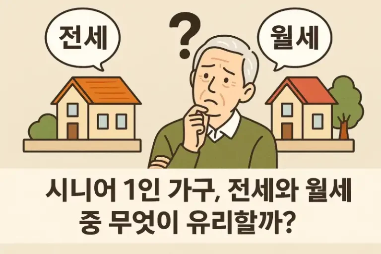 시니어 1인 가구, 전세와 월세 중 무엇이 유리할까?
