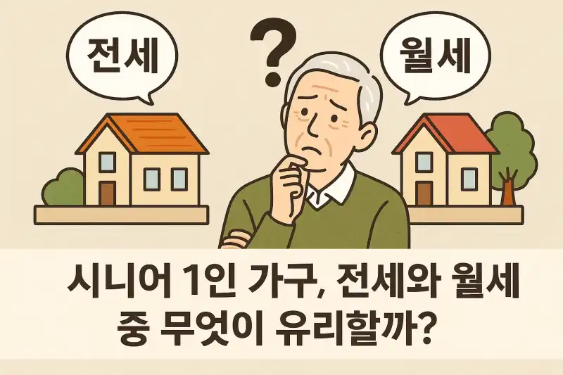 시니어 1인 가구, 전세와 월세 중 무엇이 유리할까?
