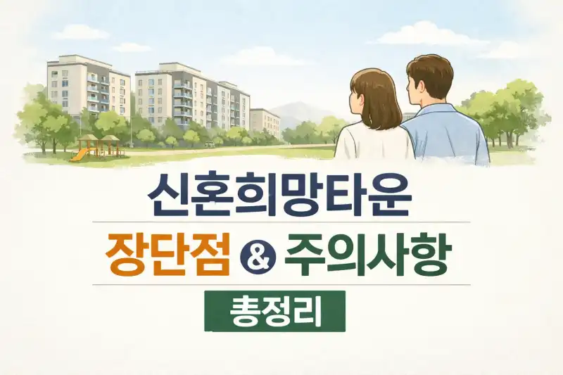 신혼희망타운 장단점과 주의사항 총정리