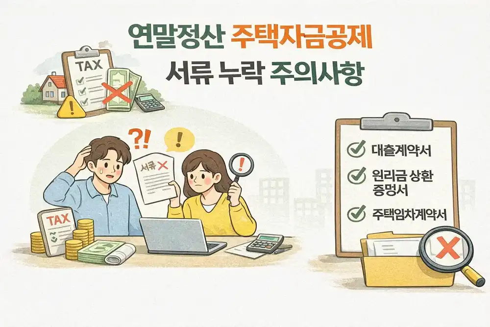 연말정산 주택자금공제 서류 누락 주의사항