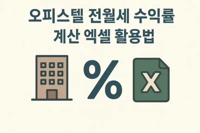 오피스텔 전월세 수익률 계산 엑셀 활용법