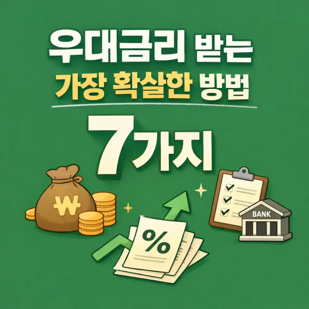 우대금리 받는 가장 확실한 방법 7가지