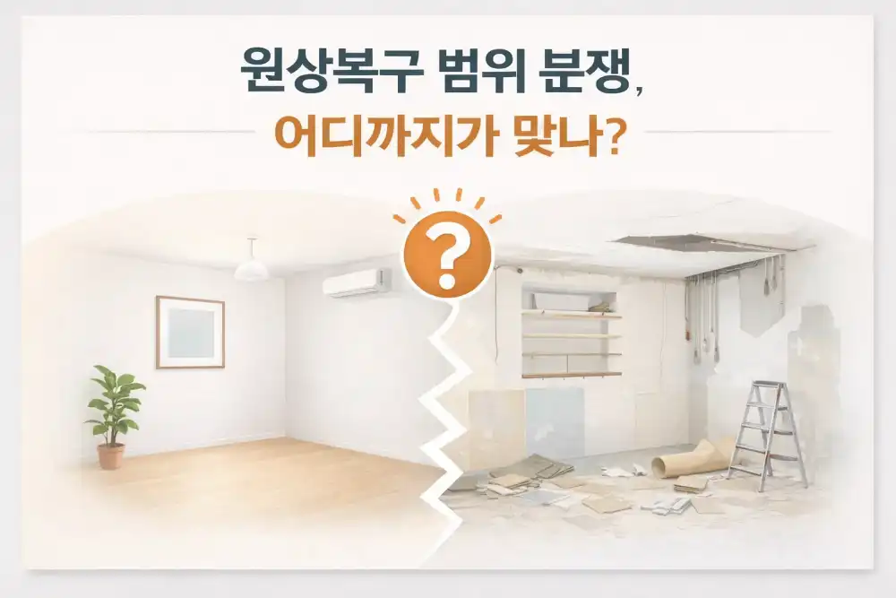 원상복구 범위 분쟁, 어디까지가 맞나?